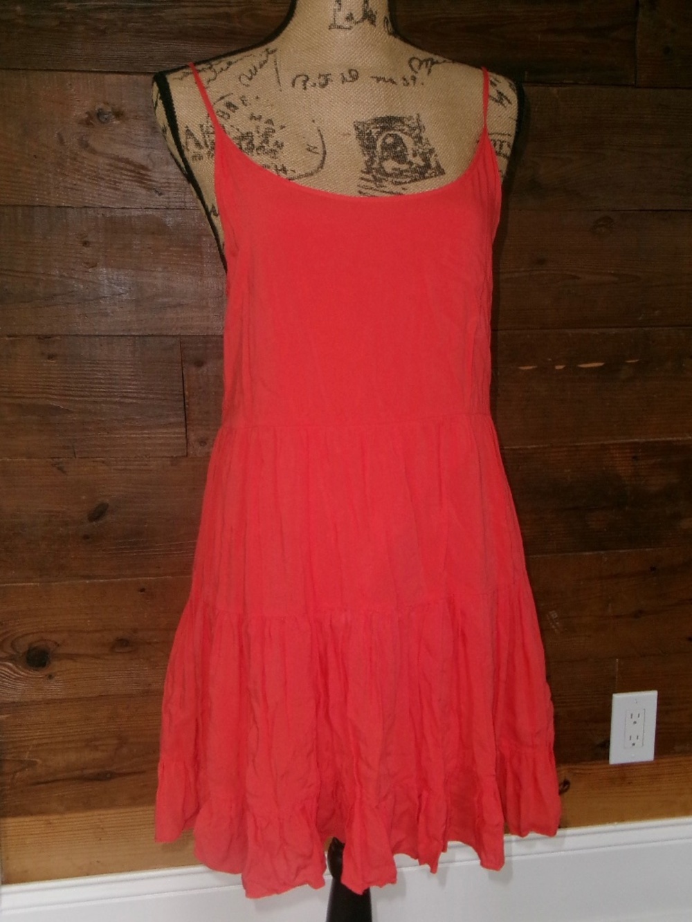 Vintage coral backless mini dress size M